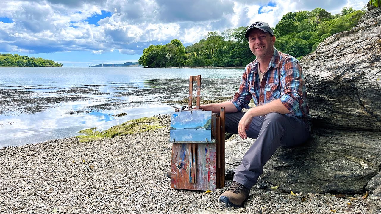 Painting En Plein Air - Trelissick Beach Cornwall UK