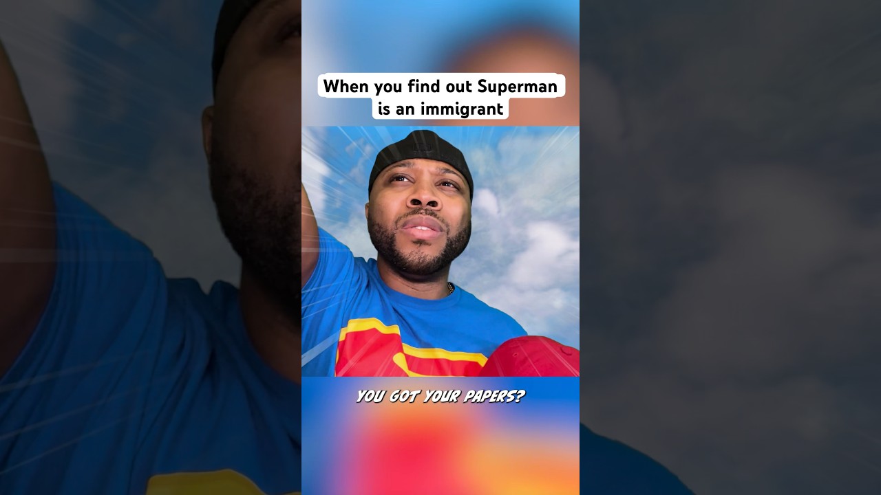 When you realize Superman is a n immigrant #superman #dcu #parody #comedyshorts #funny