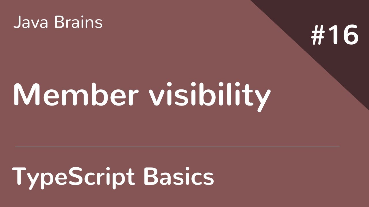 TypeScript Basics 16 - Member visibility
