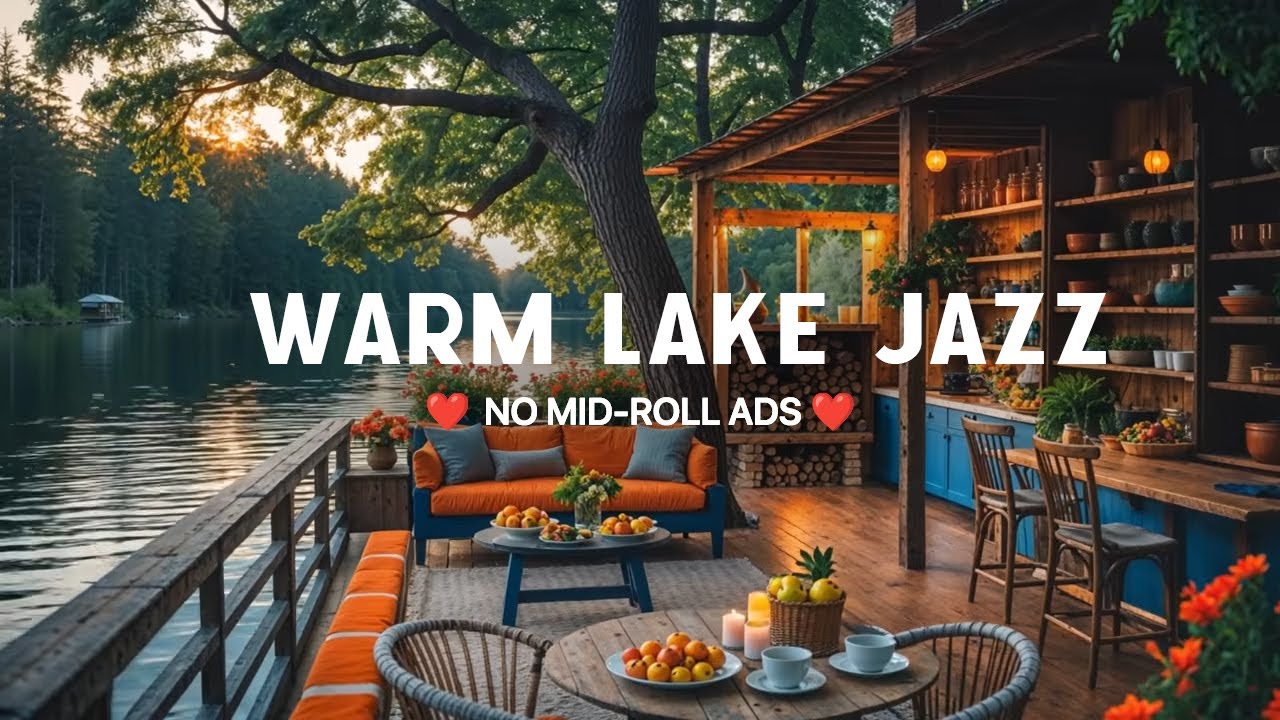 (NO MID ROLL ADS) 🌅 Lakeside Cabin Jazz &ndash; 🎷 Cozy & Relaxing Summer Music for Peaceful Evenings