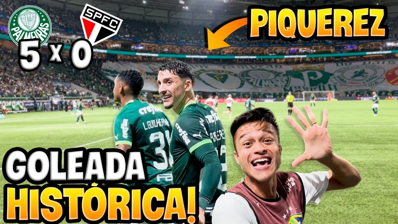 PALMEIRAS 5 x 0 SÃO PAULO E UM GOL DE PLACA DO PIQUEREZ!!! GOL ANTOLÓGICO!!