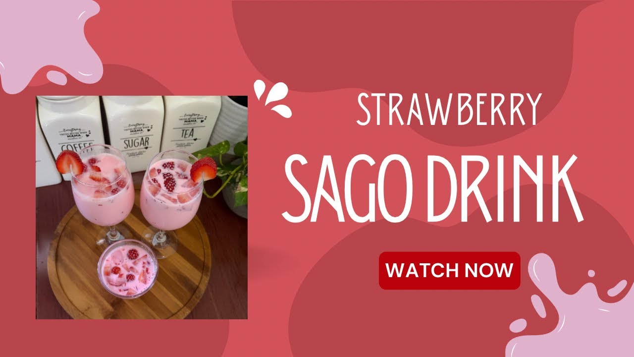 මෙහෙමත් රස බීමක්…/Strawberry and sago drink 