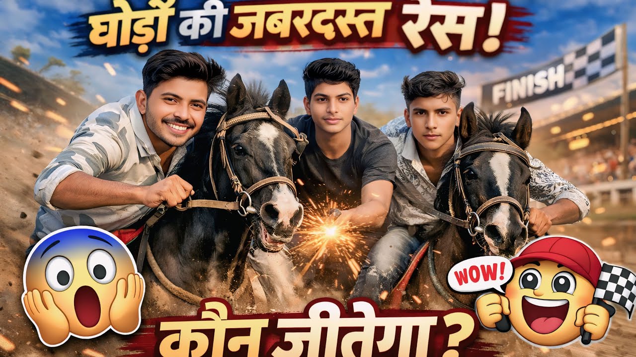 हमने अपने दोनों घोड़ो की रेस कराई राजा और चेतक की 🐎 @Pankupankaj000 #horslover #explore #youtub