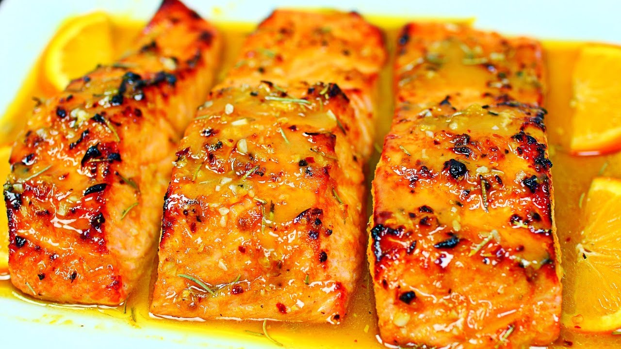 Рецепт лосося в апельсиново-медово-чесночной глазури — простой и вкусный рецепт лосося