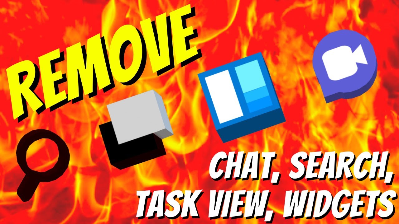 Windows 11 - Remove Chat, Search, Task View And Widgets