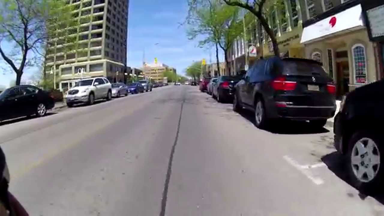 Downtown Sarnia on bike