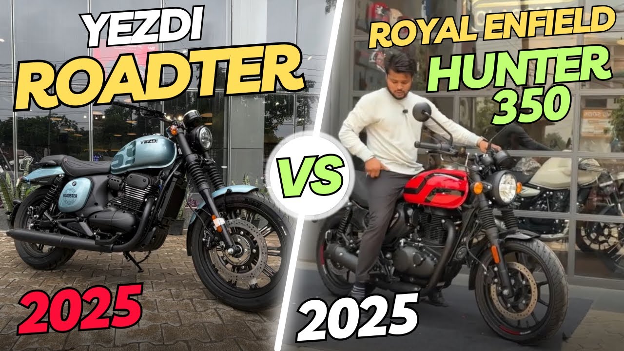 New Yezdi Roadster 2025 VS Royal Enfield Hunter 350 2025 |Detailed Comparison | कड़ी टक्कर |DragRims