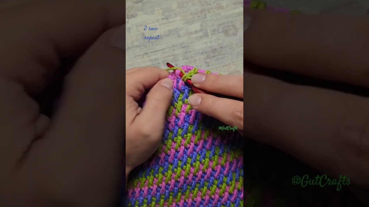 2 Row Repeat FPDC Stitch Crochet Pattern #crochettutorial #viral #diyknitting #handmade