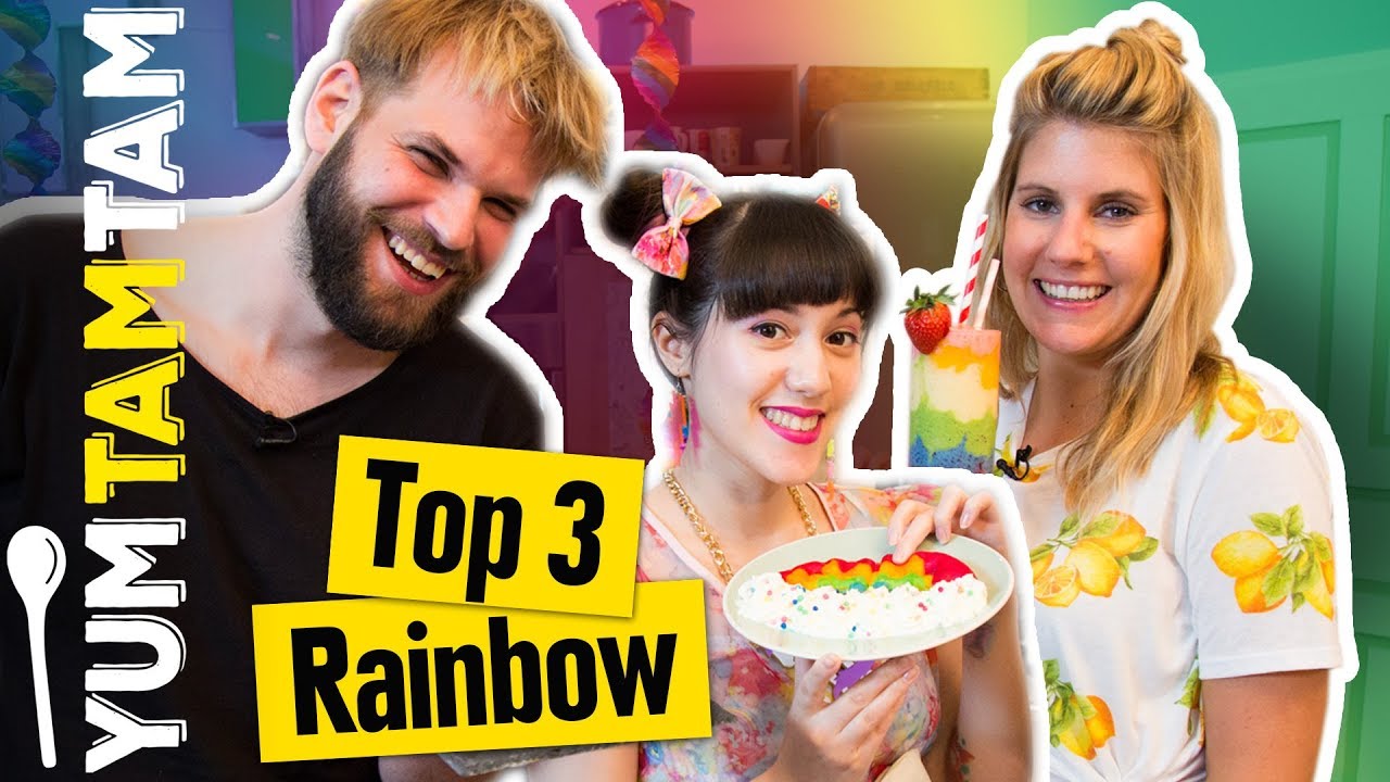 Top 3 RAINBOW-Rezepte // Rainbow-Waffel, -Smoothie- & -Sushi // #yumtamtam