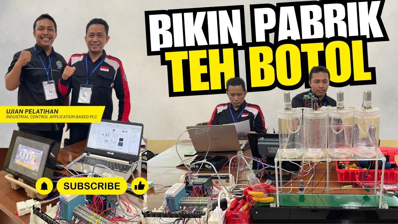 Tutorial Sistem Otomasi Industri Pengisian Teh Botol Otomatis - PLC & HMI Schneider (Proyek SMK)