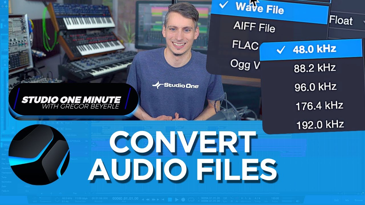 Как конвертировать аудиофайлы #StudioOneMinute