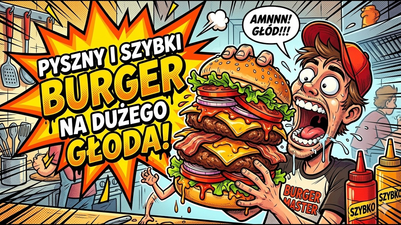 Pyszny i szybki burger na dużego głoda.
