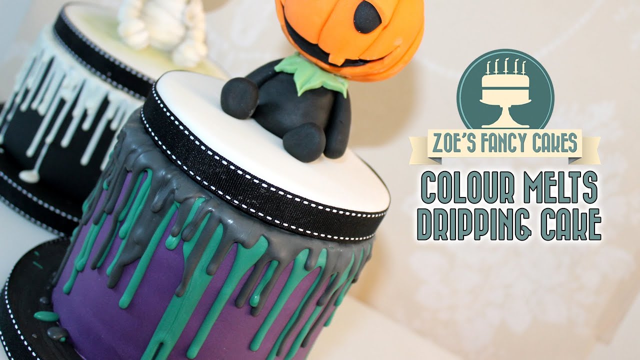 Dripping cake effect using colour melts Renshaws