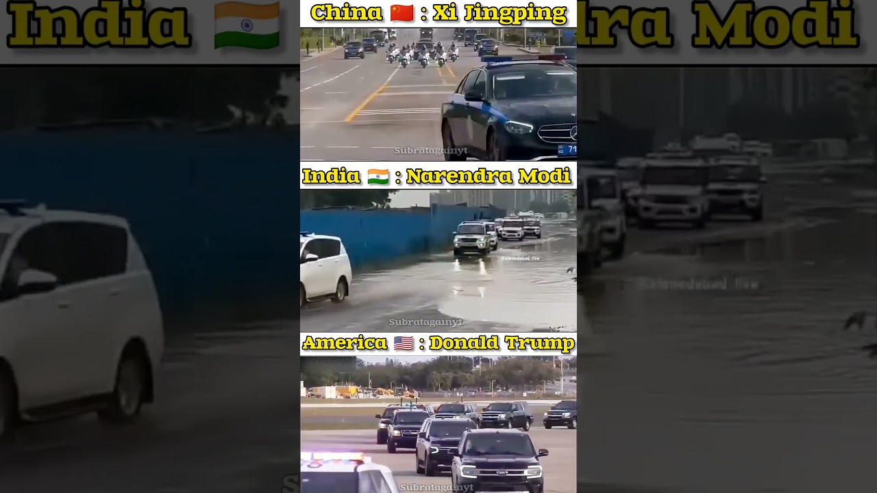 🚗 Xi Jinping vs Narendra Modi vs Donald Trump | Leaders' Convoy Comparison! 🇨🇳🇮🇳🇺🇸