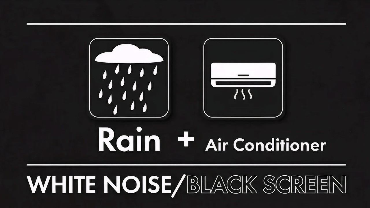 NO ADS | Fall Into Sleep Instantly with Hotel AC Noise Heavy Rainfall, Thunder Tonight | White Noise