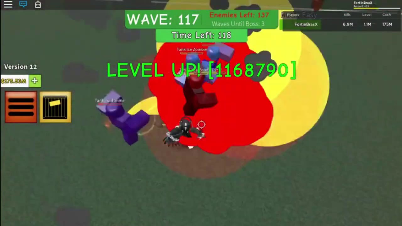 Roblox Zombie attack FortinBrasX best solo record wave 118