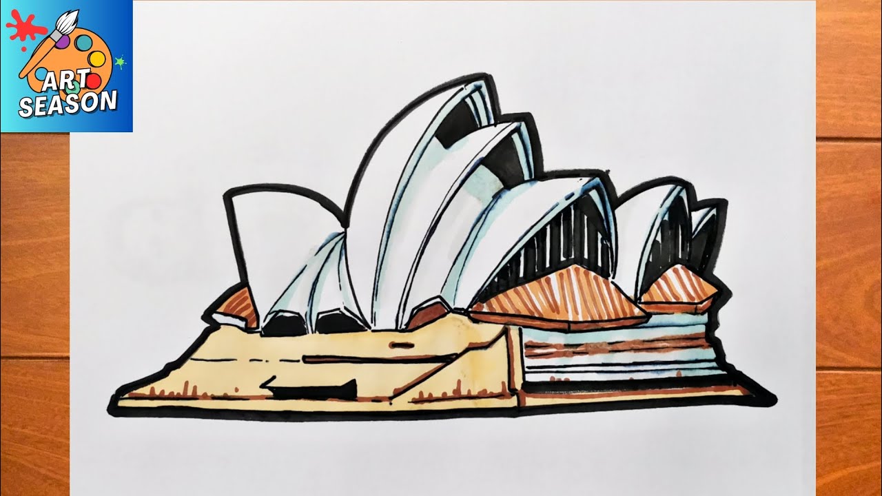 How to Draw Sydney Opera House Step by step