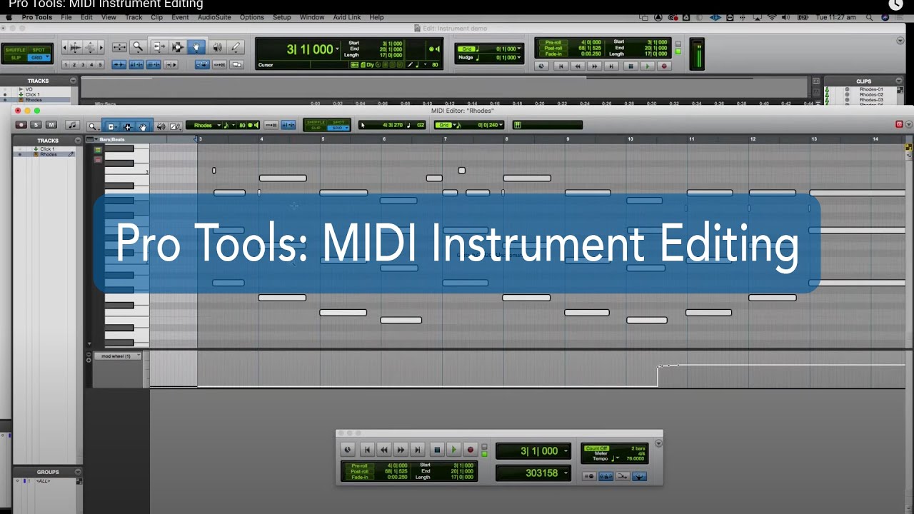 Pro Tools 2: MIDI Instrument Editing
