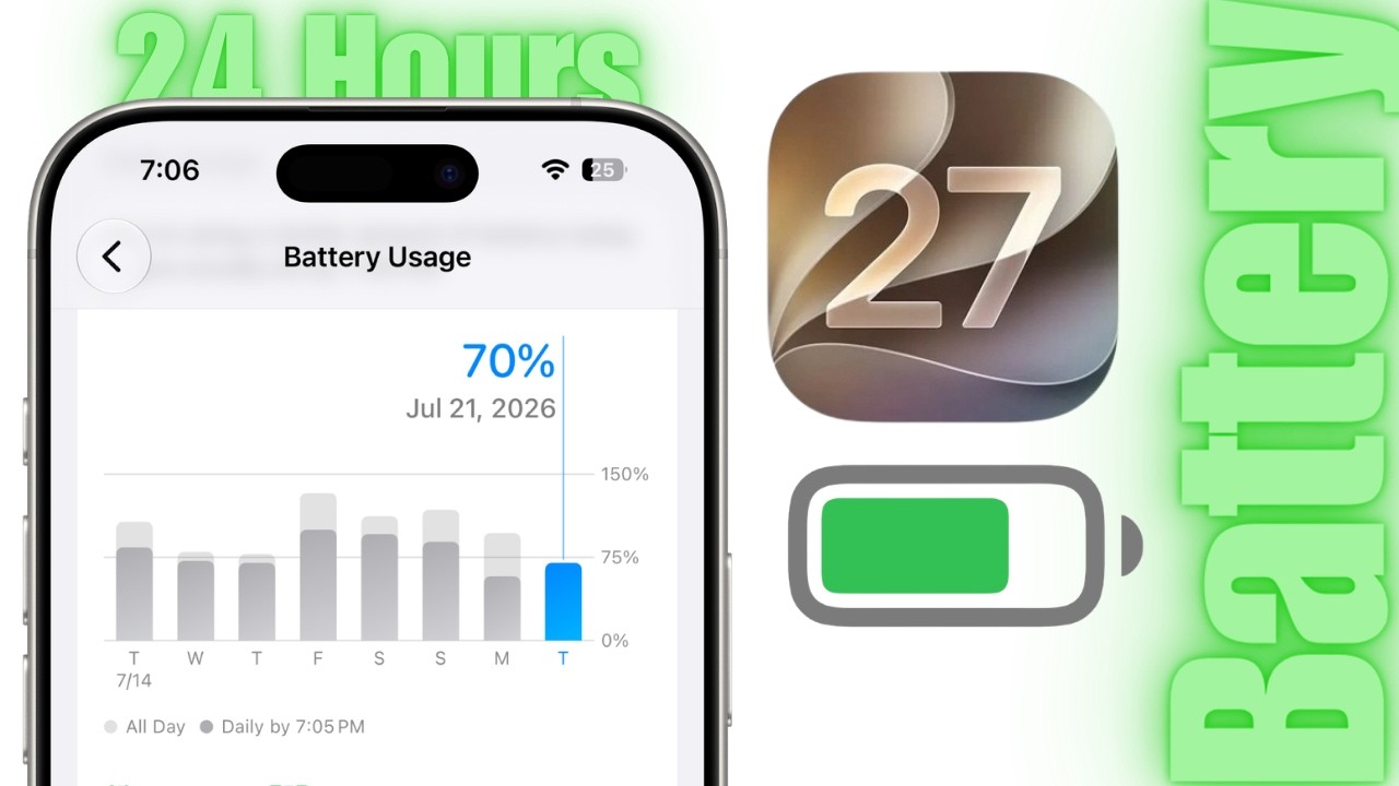 iOS 27 Beta 4: время работы от аккумулятора и производительность (спустя 24 часа)