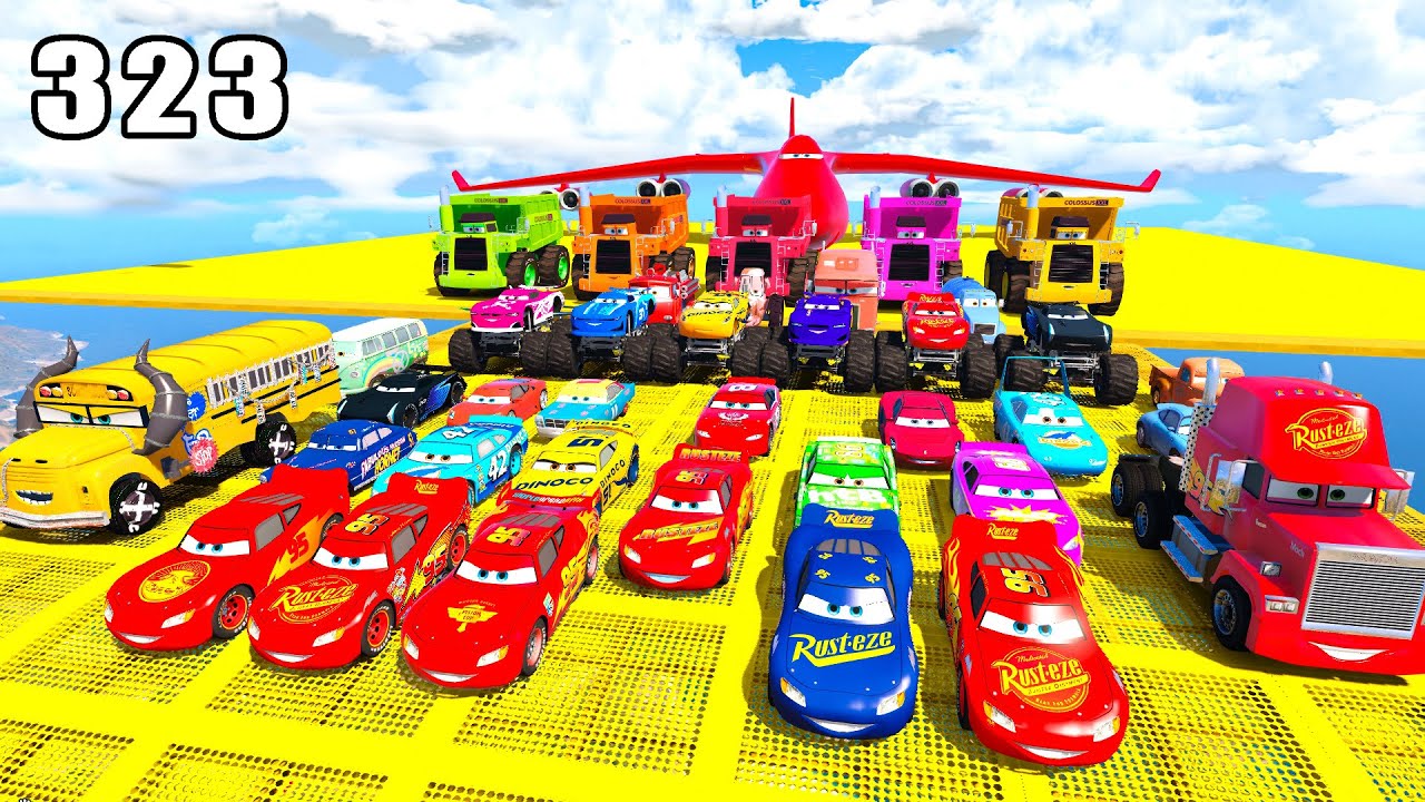 GTA V Mods Stunt Car Racing Challenge 🚙 By SPIDER-MAN With Amazing Super Cars monster trucks ep 323