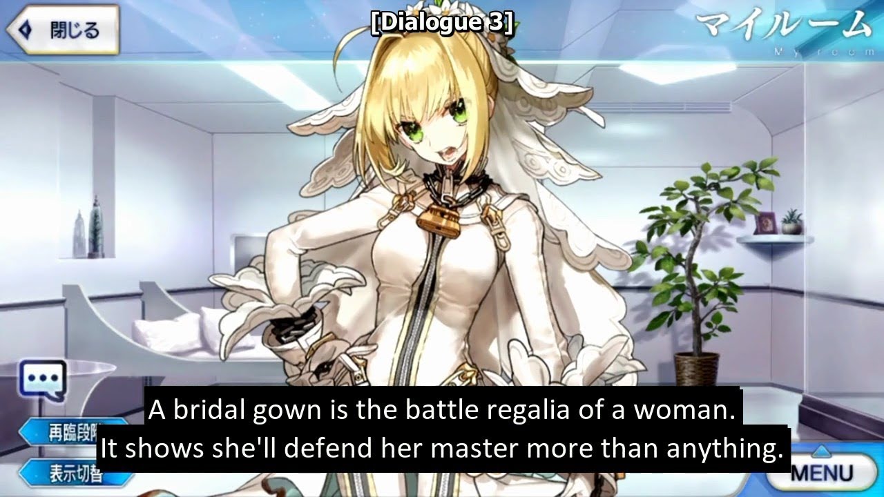 [Fate/Grand Order] Nero Bride's Voice Lines (with English Subs)