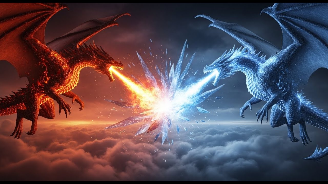 Fire Dragon vs Ice Dragon 🔥❄️  The War That Froze the Sky (Epic Fantasy Battle)