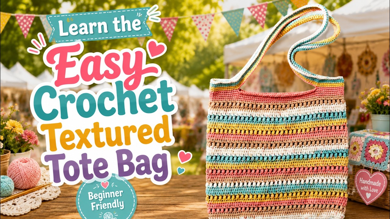 Crochet Textured Tote | EASY | The Crochet Crowd