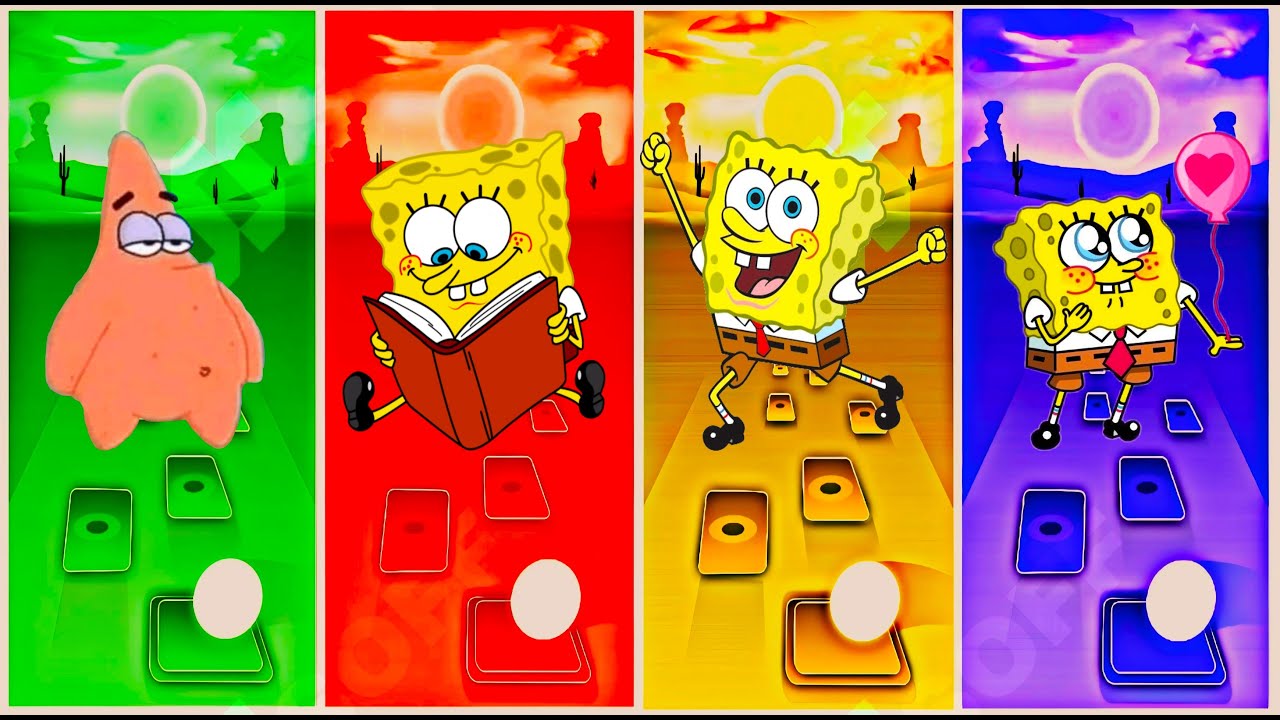 Sandy Cheeks EXE 🆚 Plankton EXE 🆚 SpongeBob EXE 🆚 SpongeBob | Tiles Hop #21
