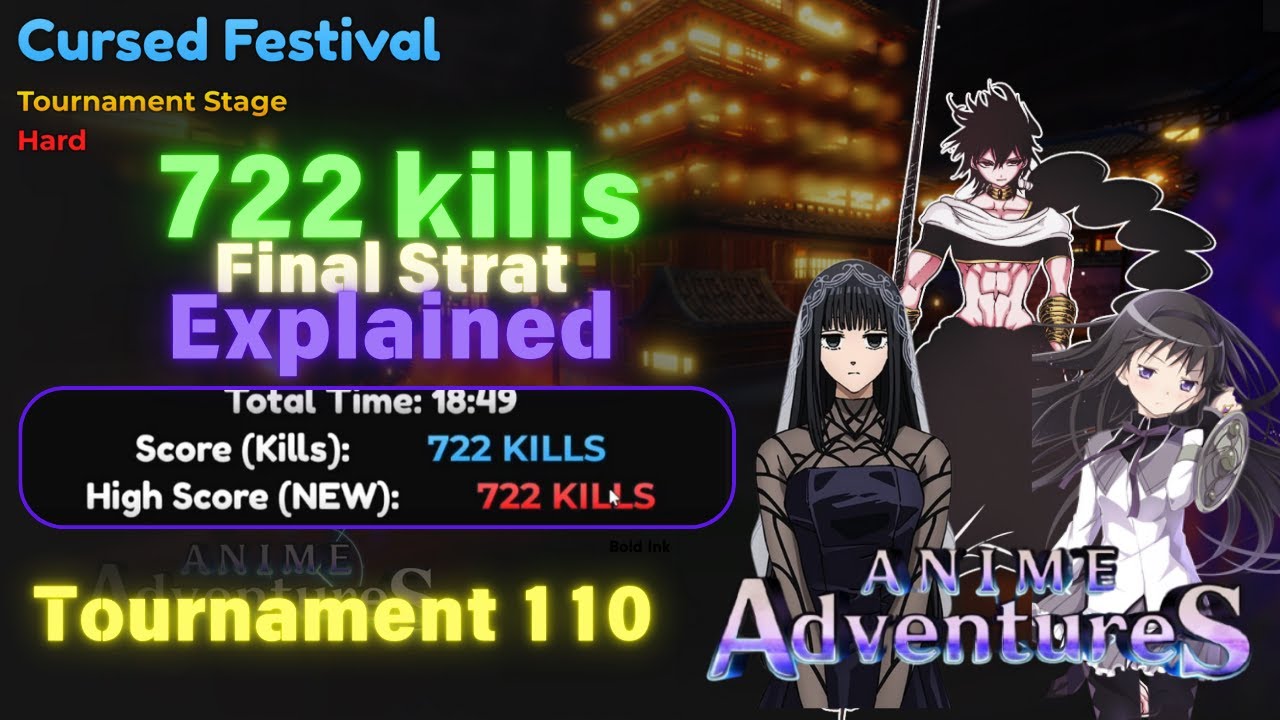 722 Kills final strat Explained In Tournament 110  Anime Adventures