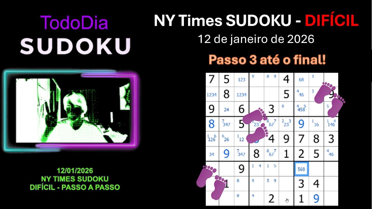 TodoDiaSudoku - NY Times - Hard - 12/01/2026 - Passo-a-Passo