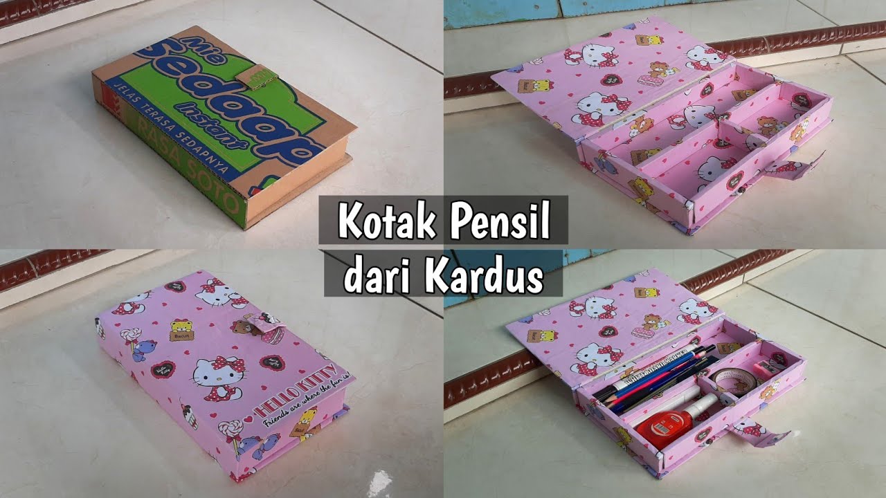 Cara Membuat Kotak Pensil dari Kardus | Ide Kerajinan dari Kardus