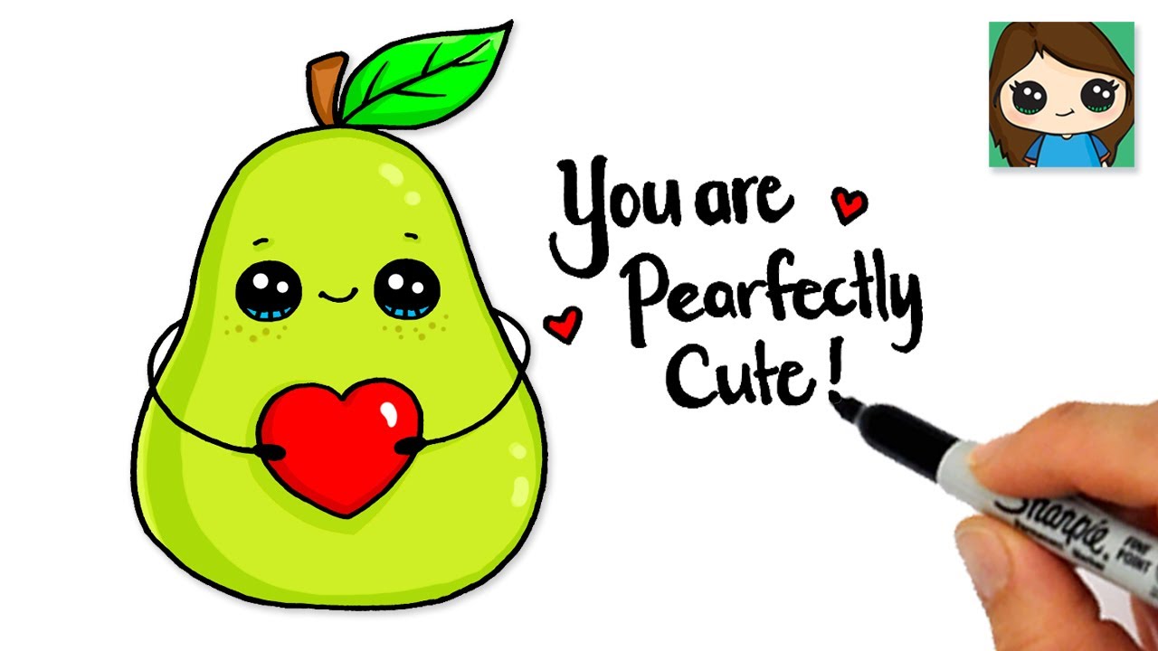 How to Draw a Pear 🍐Cute Food Pun Art