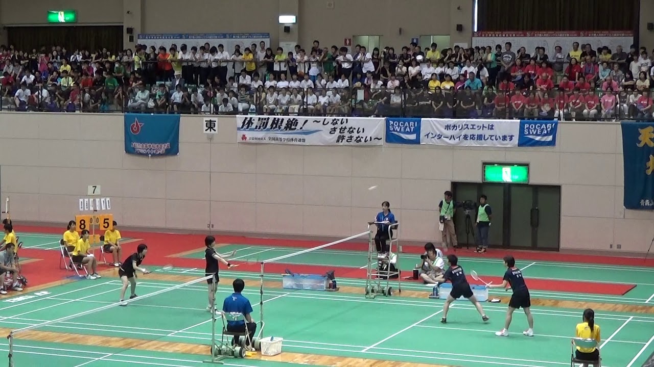 2015年IH バドミントン 女子 ダブルス 準決勝 志田・小田（青森山田 青森）vs 徳能・保原（聖ウルスラ英智）①