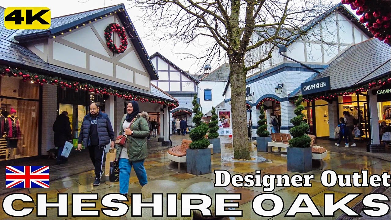 CHESHIRE OAKS Designer OUTLET Full Walk Tour - Biggest Outlet in ENGLAND United Kingdom UK 4K