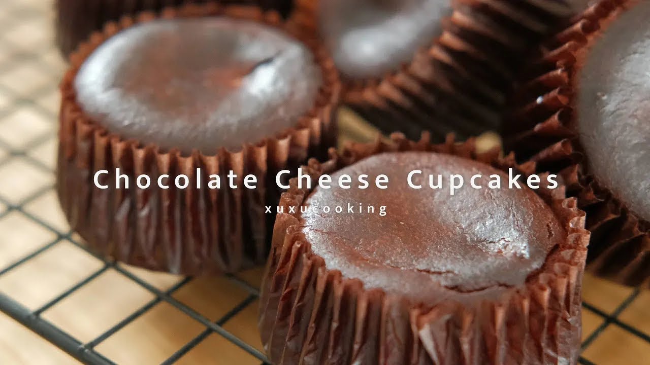 ひとくちサイズチョコチーズケーキの作り方 • How to Make Chocolate Cheese Cupcakes
