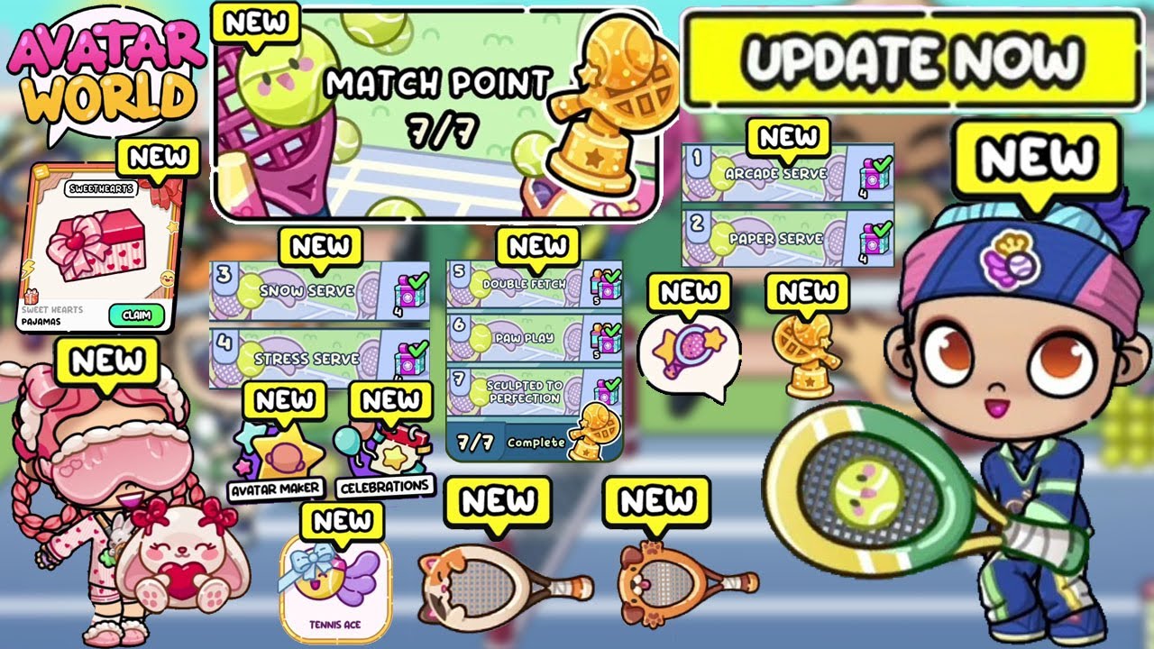 UPDATE RAHASIA LAPANGAN TENIS BARU DAN GIFT VALENTINE 2026 GRATIS, AVATAR WORLD