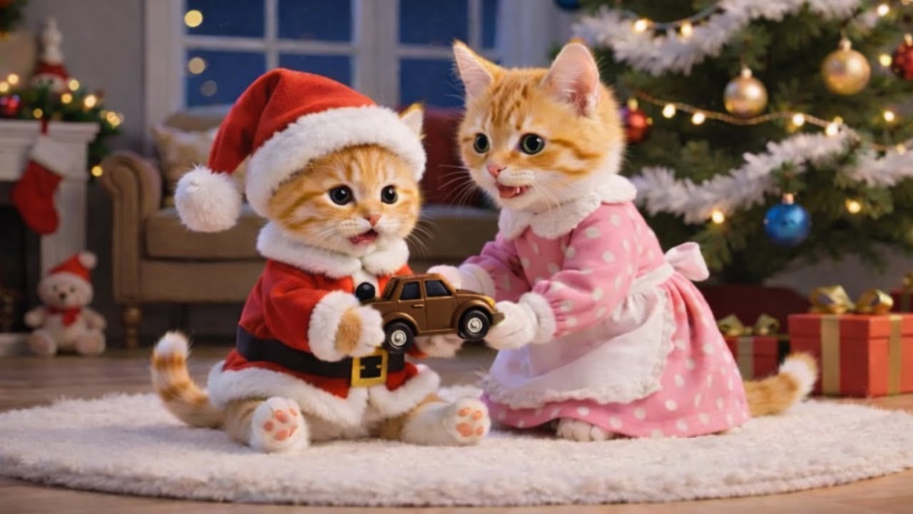 Ginger Kitten Gets an Unexpected Gift & Spends a Cozy Christmas with Mama Cat 🐱🎁🎄