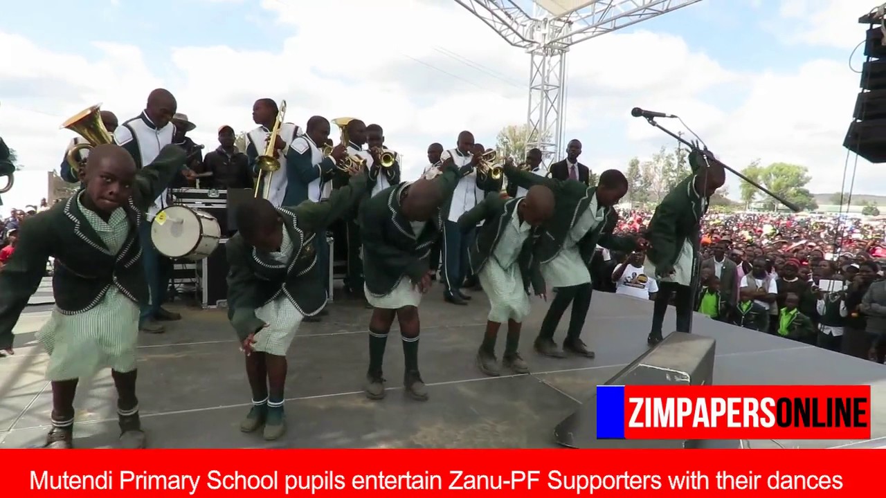 Mutendi Primary School pupils entertain Zanu PF Supporters with their dances