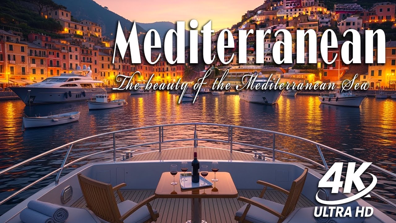 🌊 ITALIAN 🌅 Mediterranean Music 🐬 2+ Hours Scenic Amalfi Coast & Lake Como Relaxation 4K