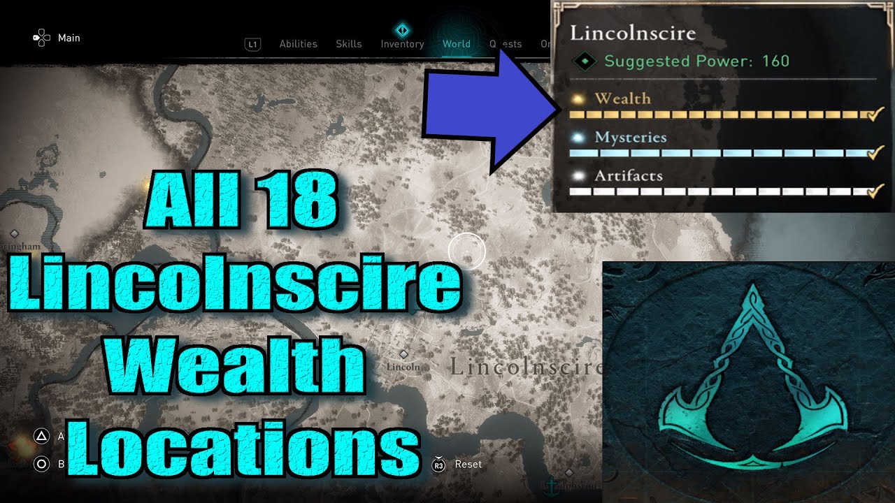 Assassin's Creed Valhalla All Lincolnscire Wealth Locations guide