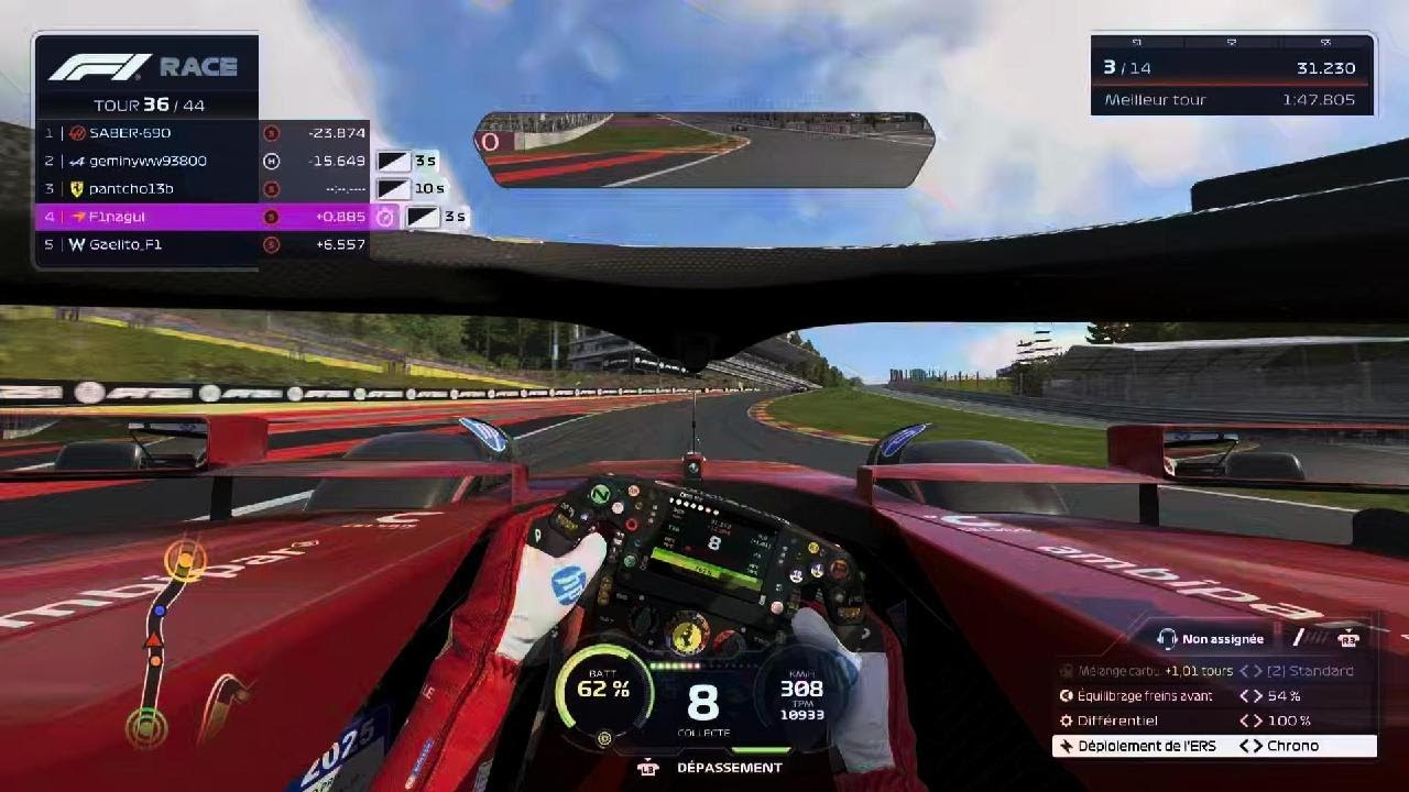 F1 25 course  spa p10 et meilleur tour