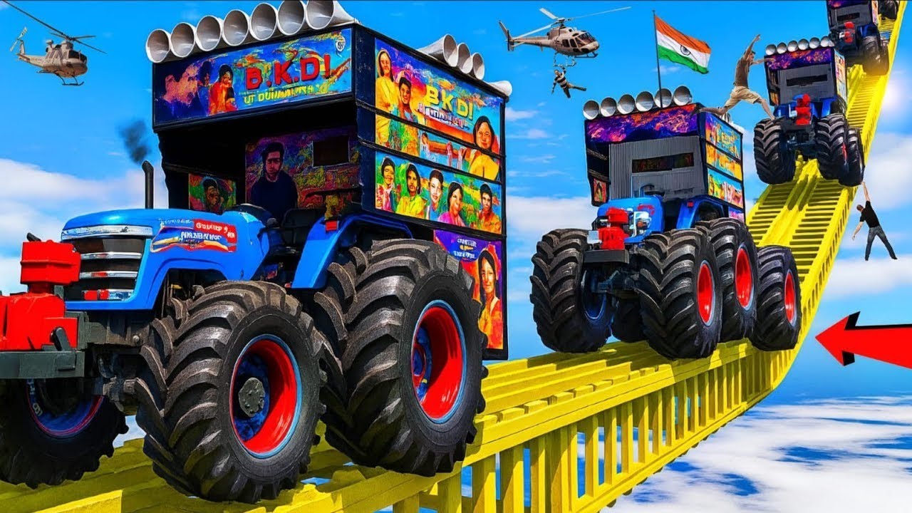 GTA 5 DJ Truck on Impossible Ramp! 🇮🇳 Hardcore Stunts & Crashes 😨😁🫨 Viewer Discretion Advised 🤗🫨🙄