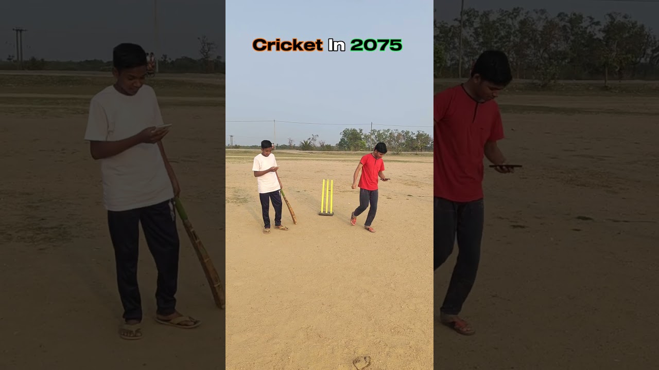 How do cricketers play cricket in 2075 world 😧😅 #cricket #shorts #2075 #cricketlover