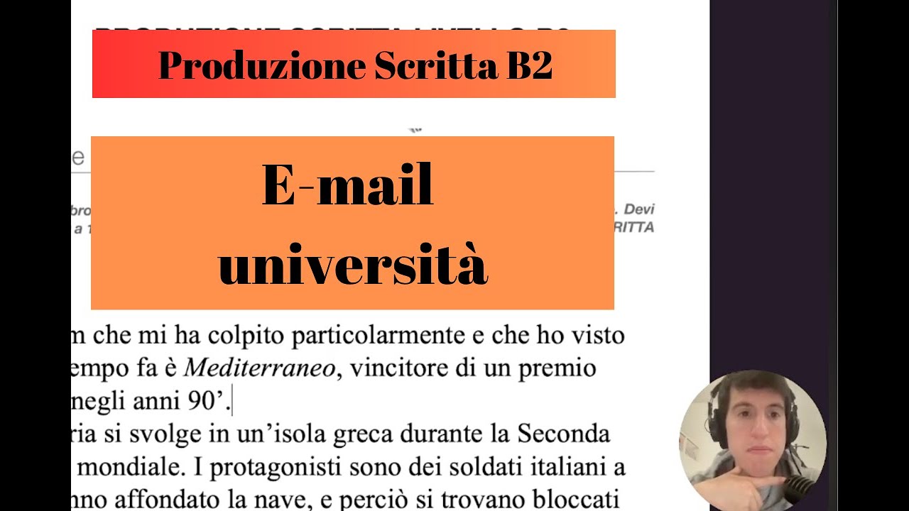 1 - Produzione scritta B2 : E-mail all'università