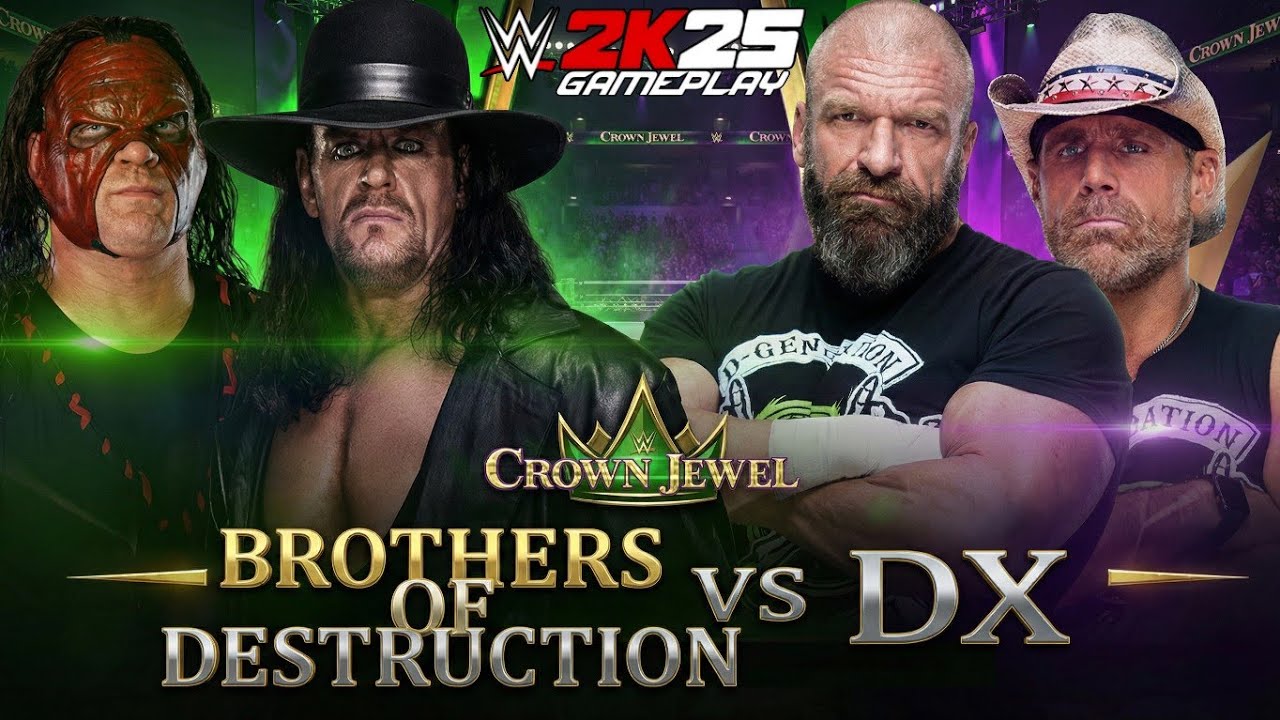ПОЛНЫЙ МАТЧ: D Generation X против The Brothers of Destruction, WWE 2K25 Crown Jewel, 7 февраля 2...