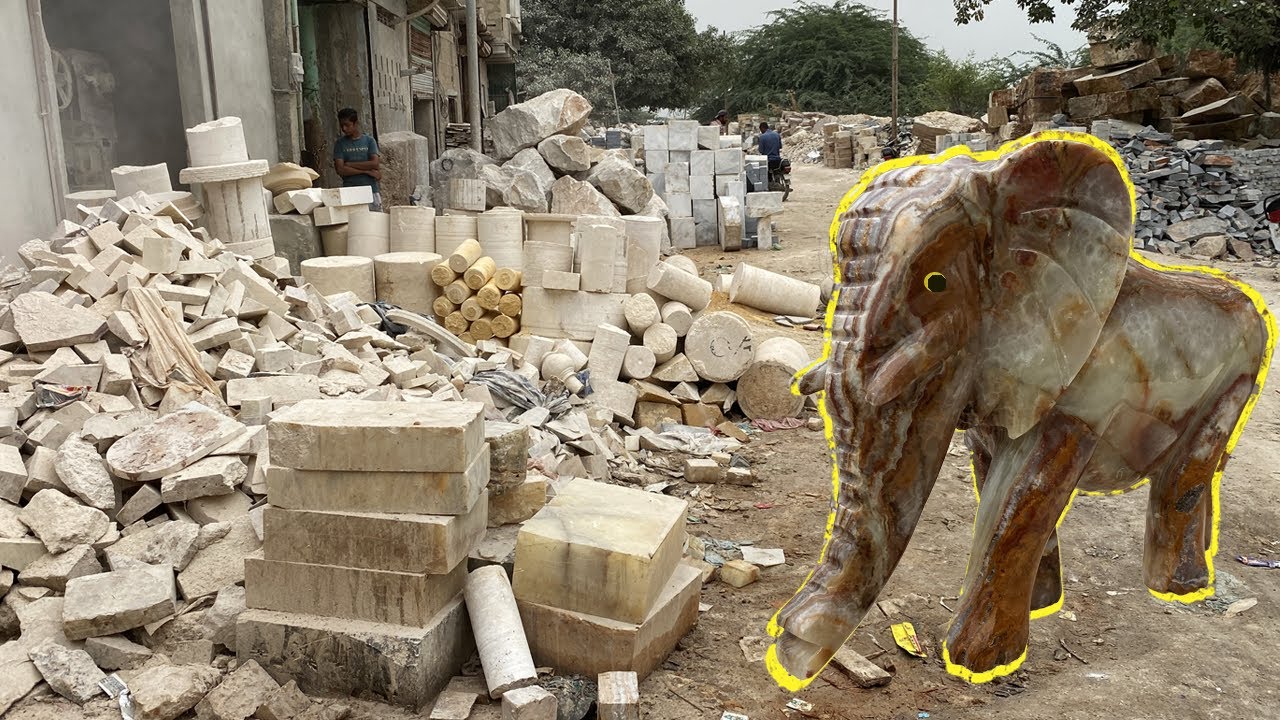 A Tour of a Factory That Makes Onyx Stone Animals || Handcrafted ONYX Marble Stone Hathi