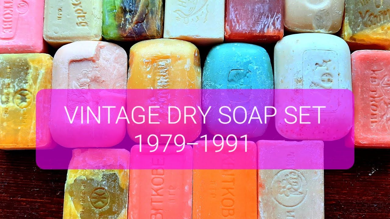 ASMR soap cutting - Bright and Crunchy vintage set