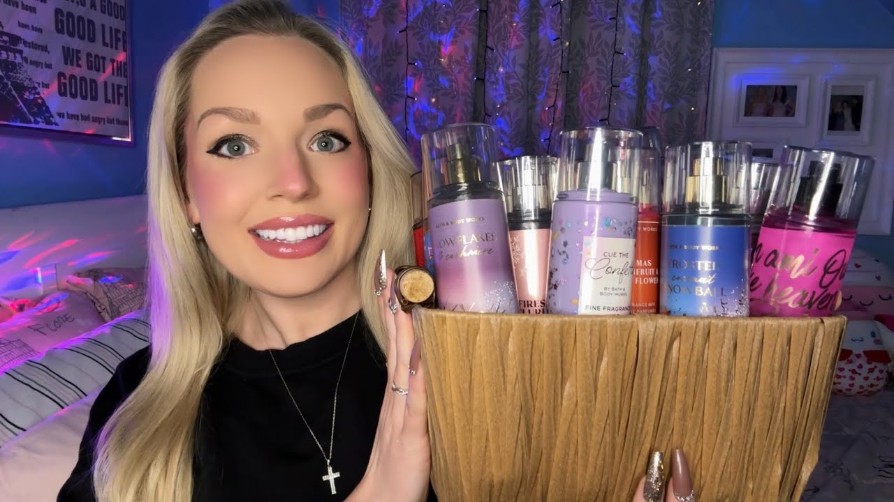 ASMR My UPDATED Bath and Body Works Fine Fragrance Mist Collection💜✨REQUESTED✨