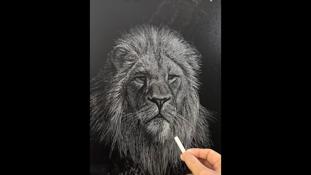 一隻粉筆畫黑板 One chalk drawing