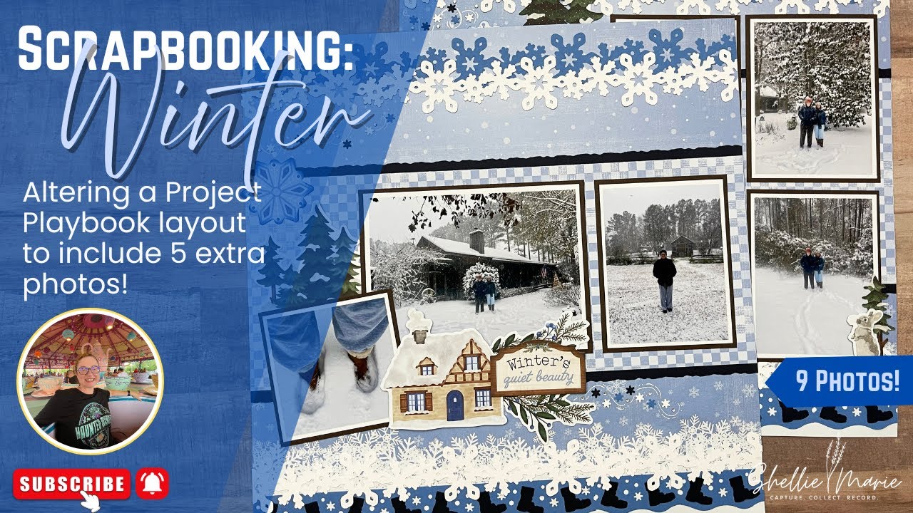 Scrapbooking Winter: Altering a Project Playbook layout to include 5 extra photos!